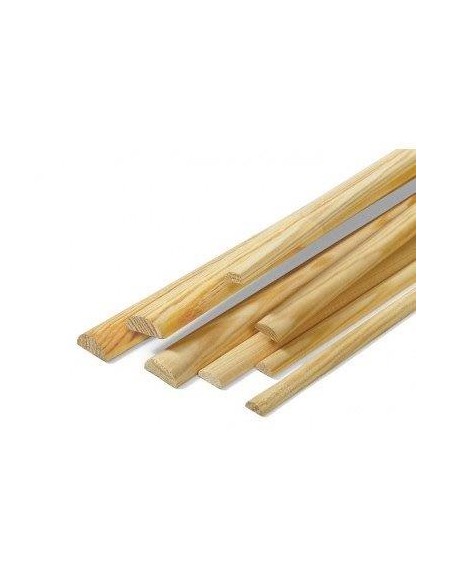 BASTONE GREZZO MEZZO TONDO PINO 5X10X2100MM