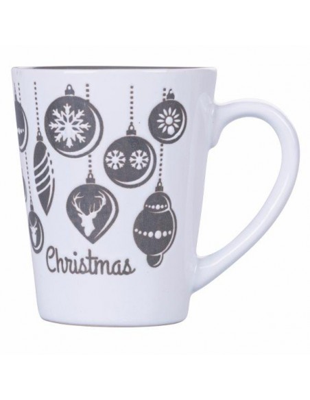 TAZZA NATALE MUG STONEWARE 325ML  GRIGIO