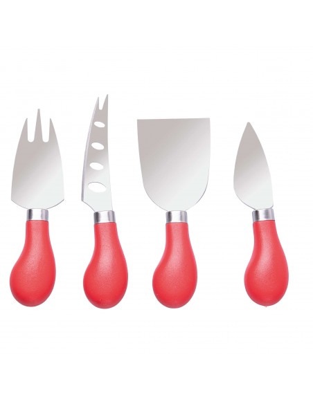 SET 4 COLTELLI FORMAGGIO 2 COLORI ASSORTITI