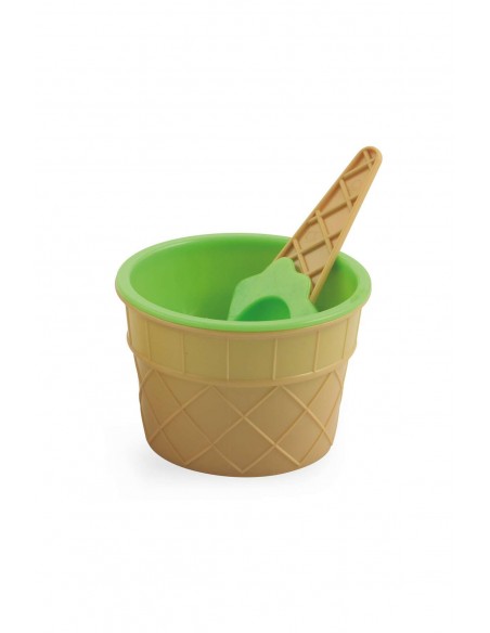 SET 2 COPPETTE GELATO CON CUCCHIAINO 3 COLORI ASSORTITI