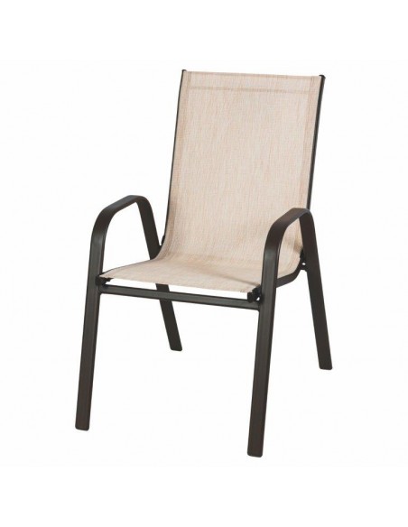 SEDIA METALLO TEXTILENE MARRONE