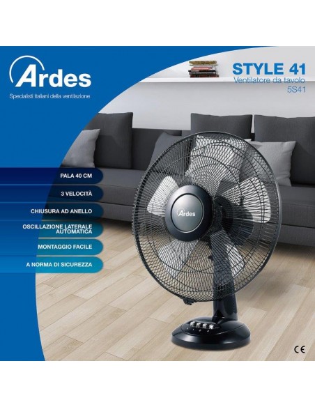 VENTILATORE TAVOLO STYLE D.40 50W