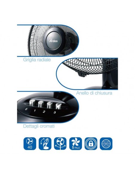 VENTILATORE TAVOLO STYLE D.40 50W