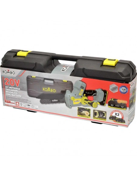 KIT MOTOSEGA PORTATILE CON DOPPIA BATTERIA 20V 2AH