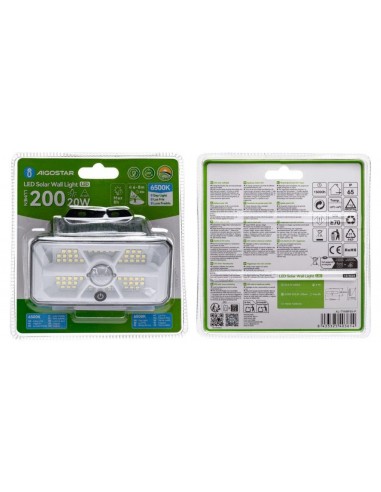 APPLIQUE SOLARE CON SENSORE 6500K APPLIQUE SOLARE CON SENSORE 6500K