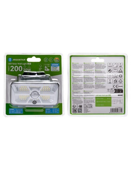 APPLIQUE SOLARE CON SENSORE 6500K