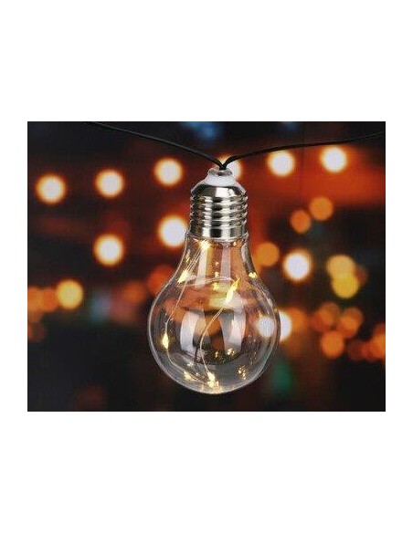 CATENA LUMINOSA SOLARE 10 LAMPADINE 180 CM