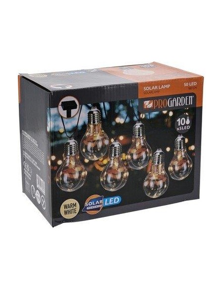 CATENA LUMINOSA SOLARE 10 LAMPADINE 180 CM