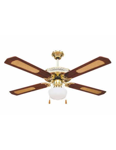 VENTILATORE CON LAMPADA A SOFFITTO 4 PALE4 pale d130 legno