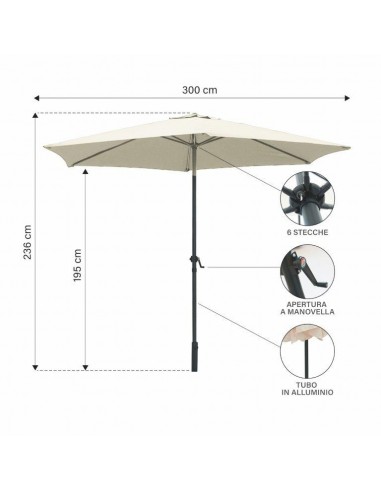 OMBRELLONE CUBA Ø3 MT ECRU OMBRELLONE CUBA Ø3 MT ECRU