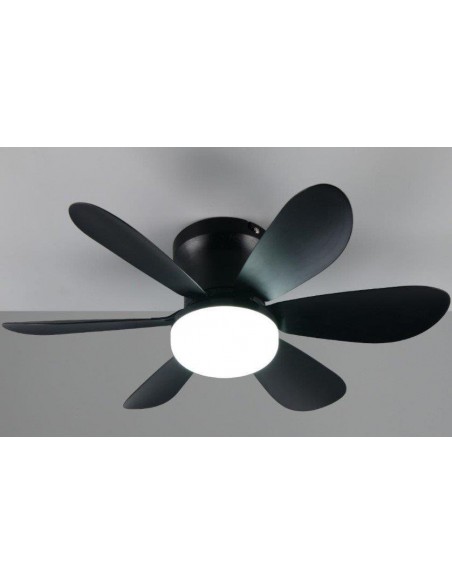 VENTILATORE DA SOFFITTO CON PLAFONIERA LED NERO LUND