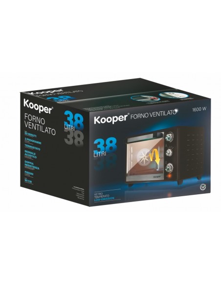 FORNO 38 LT NERO 1600 W VENTILATO