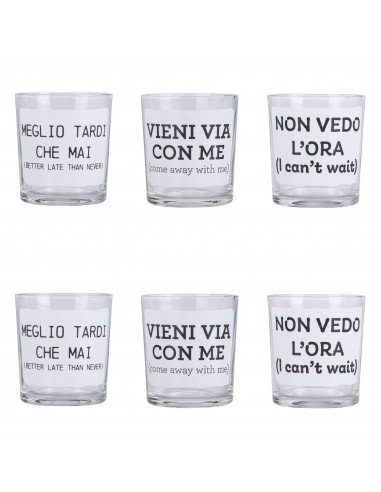 MOODS SET 6 BICCHIERI VETRO 270ML BIANCO MOODS SET 6 BICCHIERI VETRO 270ML BIANCO