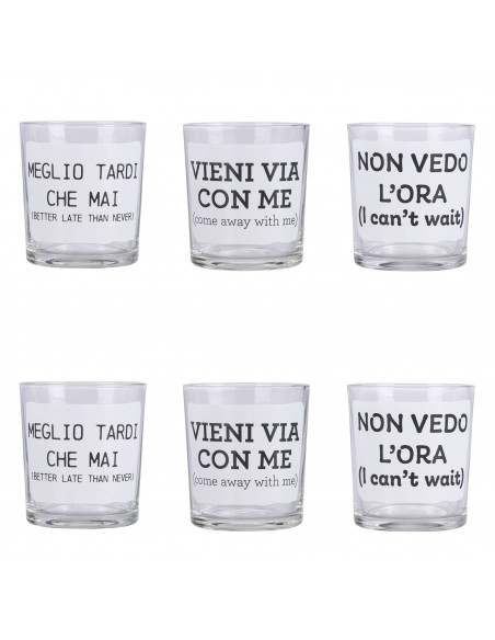 MOODS SET 6 BICCHIERI VETRO 270ML BIANCO