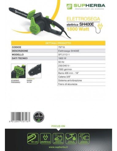 SUPHERBA ELETTROSEGA 1800W TG.40 SUPHERBA ELETTROSEGA 1800W TG.40