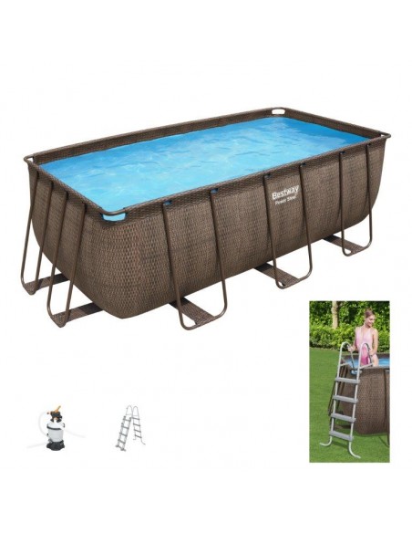 PISCINA RETTANGOLARE FUORI TERRA "RATTAN" 412X201