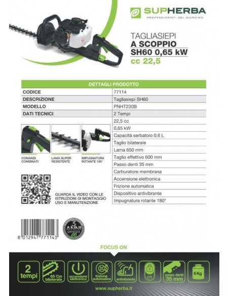 SUPHERBA TAGLIASIEPI 22CC TG.60CM