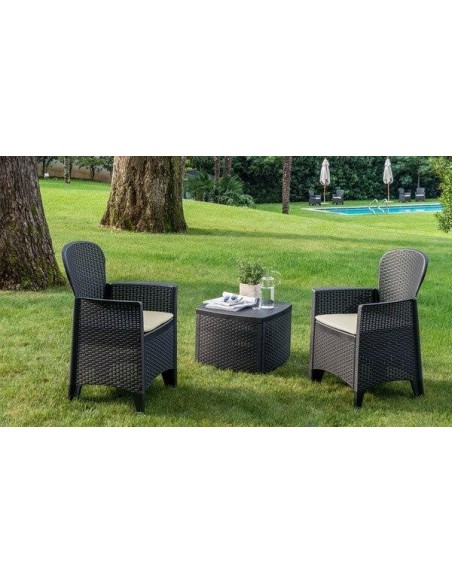 SET DA GIARDINO IN RESINA "TREE" 2 POLTRONE + TAVOLINO