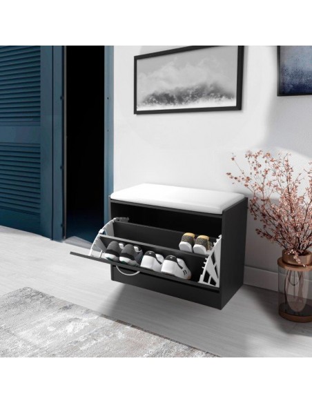 PANCA SCARPIERA 60X30X48 NERO