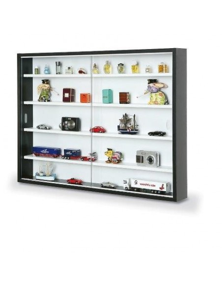 BACHECA VETRINA PORTA OGGETTI CON DUE VETRI SCORREVOLI