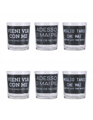 MOODS SET 6 BICCHIERI VETRO 270ML NERO MOODS SET 6 BICCHIERI VETRO 270ML NERO