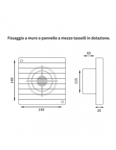 ASPIRATORE DA PARETE ASSIALE 120 ASPIRATORE DA PARETE ASSIALE 120
