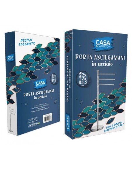 PIANTANA PORTA ASCIUGAMANI IN ACCIAIO