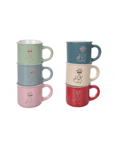 SET 6 TAZZINE CAFFE GATTO 6 COLORI... SET 6 TAZZINE CAFFE GATTO 6 COLORI...