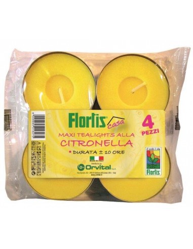 MAXI TEALIGHTS CITRONELLA 4 PZ MAXI TEALIGHTS CITRONELLA 4 PZ