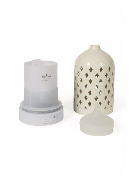 UMIDIFICATORE CERAMICA ROMBI CON DIFFUSORE ESSENZE