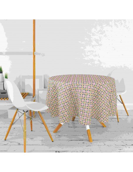 TOVAGLIA POLICOT ANNI 70  TONDA 160CM 6 COLORI ASSORTITI