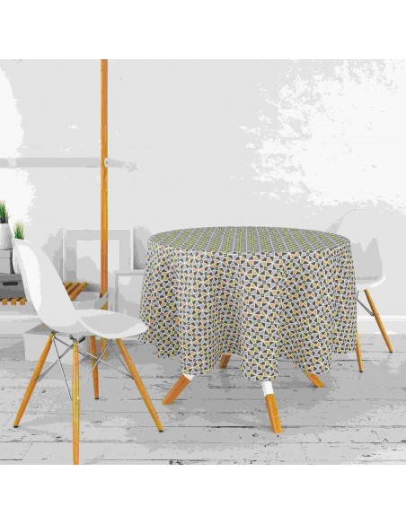 TOVAGLIA POLICOT ANNI 70  TONDA 160CM 6 COLORI ASSORTITI