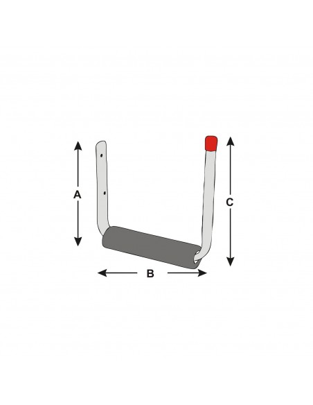 GANCIO PER TAVOLA SURF 216MM ZINC