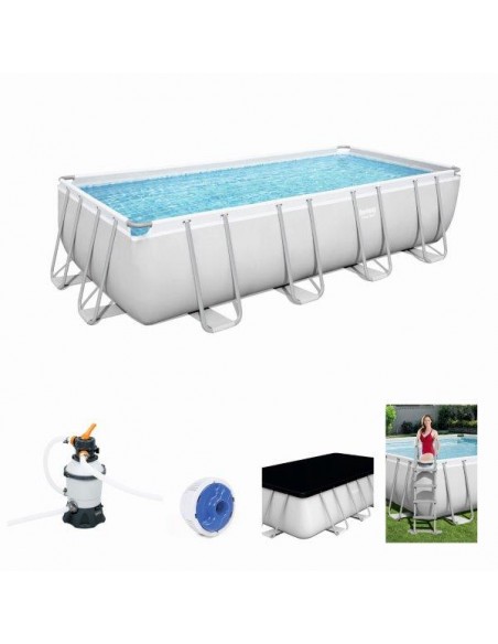 PISCINA RETTANGOLARE POWER STEEL FILTRO SABBIA 488X244X122