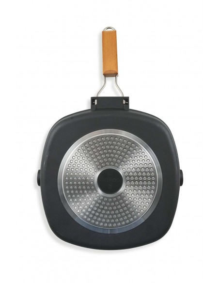 BISTECCHIERA 28X28 MANICO PIEGH.INDUZIONE NERO