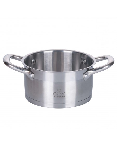 CASSERUOLA  14 ACCIAIO CON COPERCHIO