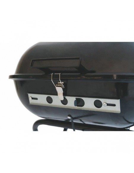 "SUN-DAY BBQ" BARBECUE QUADRATO CON COPERCHIO E 2 RUOTE 46X46X82CM