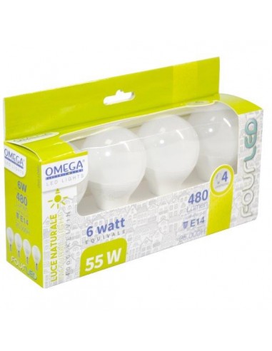 SET 4 SFERA 6W LED 4000K 480LM E14 SET 4 SFERA 6W LED 4000K 480LM E14
