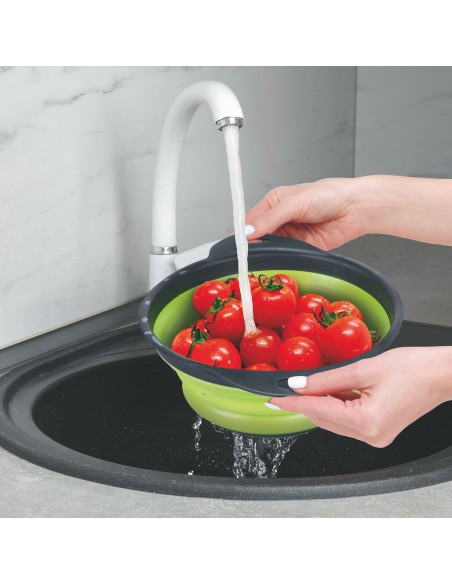 SCOLAPASTA TONDO PIEGHEVOLE 25X20X3 2 COLORI ASSORTITI