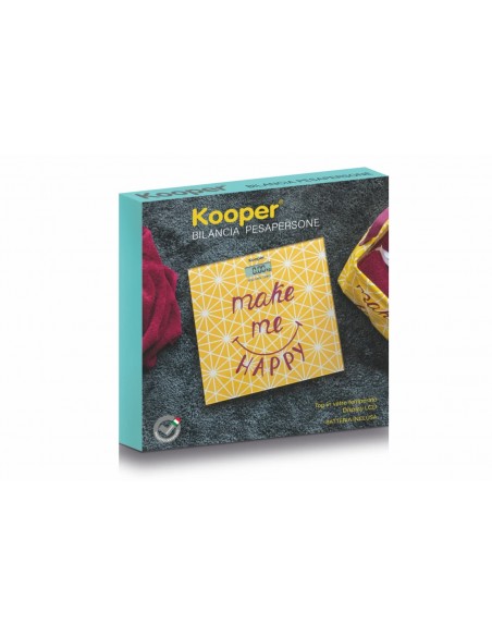 BILANCIA PESAPERSONE VETRO TEMPERATO MAKE ME HAPPY