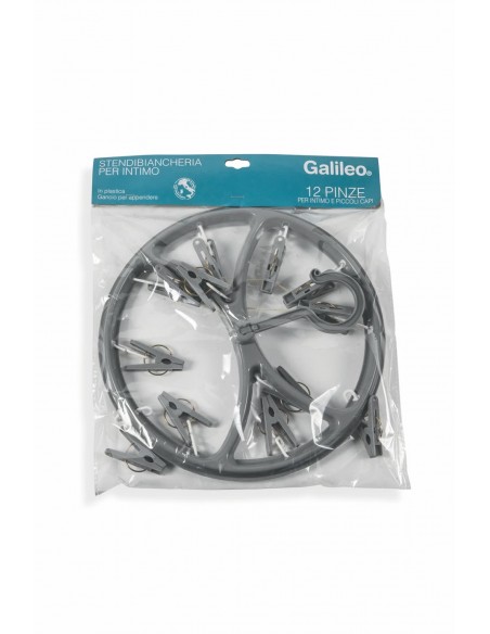 STENDIBIANCHERIA PER INTIMO CON 12 PINZE GRIGIO