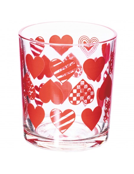 SET 6 BICCHIERI VETRO 270ML CUORI