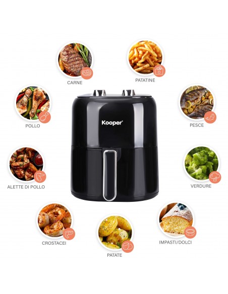 FRIGGITRICE ARIA 5,5LT 1400W BLACK E MANOPOLE SILV