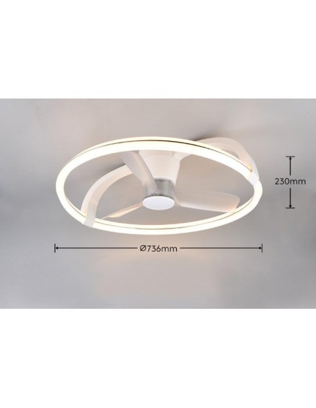 STOCKHOLM VENTILATORE + PLAFONIERA 6 VELOCITÀ CCT Ø74 CM BIANCO