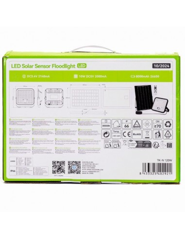 FARO LED SOLARE 120W CON PIR 6500K FARO LED SOLARE 120W CON PIR 6500K