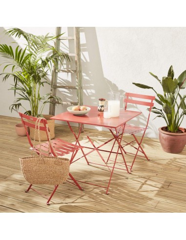 TAVOLO BISTROT CON 2 SEDIE TERRACOTTA TAVOLO BISTROT CON 2 SEDIE TERRACOTTA