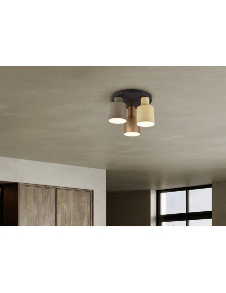 PLAFONIERA "AGUDO" COLORE CAFFÈ D. 12CM