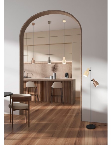 SOSPENSIONE "AGUDO" COLORE BEIGE D. 12CM