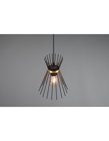 LAMPADA A SOSPENSIONE “ROD” NERO/ORO...