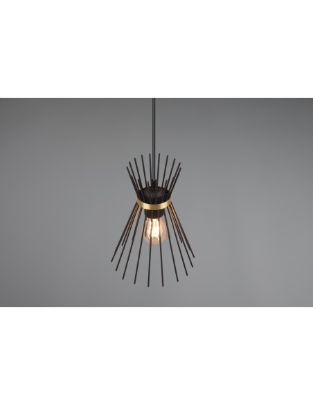 LAMPADA A SOSPENSIONE “ROD” NERO/ORO D. 20cm